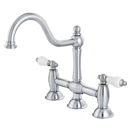 Kingston Brass KS3781PL Restoration Bridge Kitchen Faucet, Polished Chrome KS3781PL